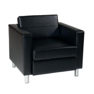 Ave Six Pacific Black Faux Leather and Vinyl Arm Chair PAC51 V18