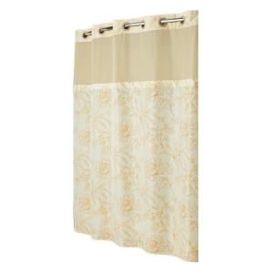 Hookless Shower Curtain Mystery with Peva Liner in Yellow Floral DISCONTINUED RBH40MY414