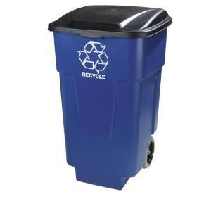 Carlisle 50 gal. Blue Roll Cart Recycle Container 345050REC14