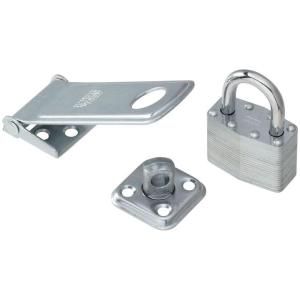 Stanley National Hardware 1 3/4 in. x 4 1/2 in. Combination Padlock and Hasp in Zinc Plate CD39 9725 PADLOCK/HSP 2C