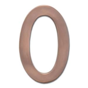Architectural Mailboxes Solid Cast Brass 5 in. Antique Copper Floating House Number 0 3585AC 0