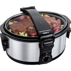 Hamilton Beach Stay or Go 6 qt. Slow Cooker with Clip Tight Lid 33461