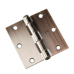 Richelieu Hardware 3 1/2 in. x 3 1/2 in. Antique Brushed Copper Full Mortise Butt Hinge 821ACBB