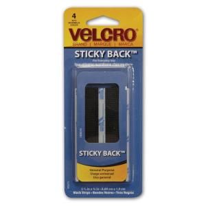 VELCRO Brand 3 1/2 in. x 3/4 in. Sticky Back Strips (4 Pack) 90075