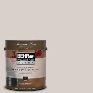 BEHR Premium Plus Ultra 1 gal. #T14 7 Offbeat Flat/Matte Interior Paint 175001