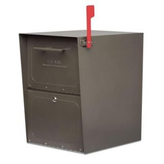 Architectural Mailboxes Oasis Post Mount or Column Mount Locking Mailbox in Bronze with Outgoing Mail Indicator 5100Z