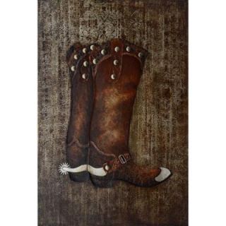 Yosemite Home Decor 32 in. x 47 in. Cowboy Boots Hand Painted Contemporary Artwork FCF6471 1