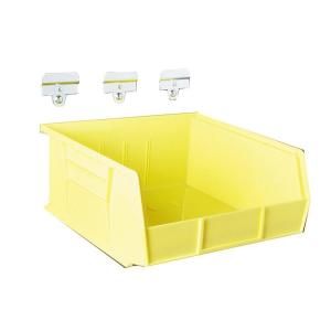 Triton Products LocBin 10 7/8 in. L x 11 in. W x 5 in. H Yellow Polypropylene Hanging Bin and BinClip Kits (6 Count) BK235