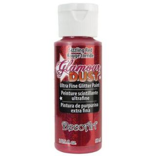DecoArt Glamour Dust 2 oz. Sizzling Red Glitter Paint DGD03 30