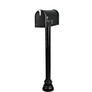 Gibraltar Mailboxes Maryland Basic Steel Mailbox and Post Combo in Black HCMMBP01