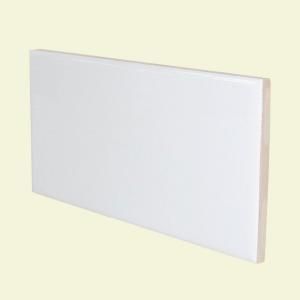 U.S. Ceramic Tile Color Collection Matte Snow White 3 in. x 6 in. Ceramic Surface Bullnose Wall Tile DISCONTINUED 272 S4639