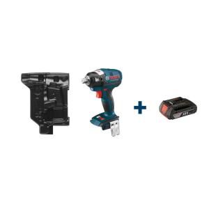 Bosch 18 Volt Brushless 1/2 in. Square Drive Impact Wrench with Detent Pin with Free 18 Volt Lithium Ion 2.0Ah Battery IWBH182BN + BAT612