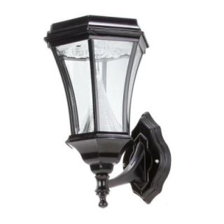 Gama Sonic 15 in. Victorian Wall Mount Outdoor Black 6 LED Solar Lamp GS 94W B
