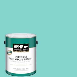 BEHR Premium Plus 1 gal. Home Decorators Collection Island Oasis Semi Gloss Enamel Interior Paint 340001