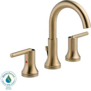 Delta Trinsic 8 in. Widespread 2 Handle High Arc Bathroom Faucet in Champagne Bronze with Metal Pop Up 3559 CZMPU DST