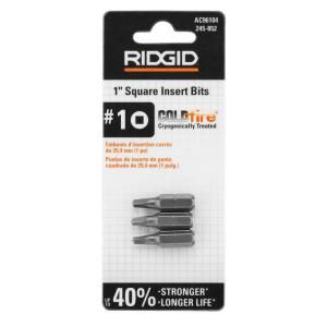 RIDGID COLDfire 1 in. Pro Grade S2 Steel Square Insert Bits (3 Pack) AC96104RV1