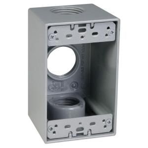 Bell 1 Gang Three 1 in. Hole Rectangular Electrical Box   Gray SB3100S