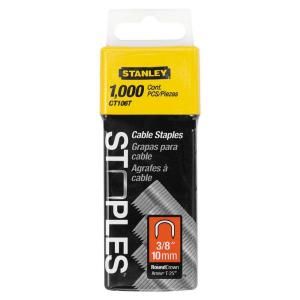 Stanley 3/8 in. Leg x 1 in. Crown Galvanized Steel Cable Staples (1,000 Pack) CT106T