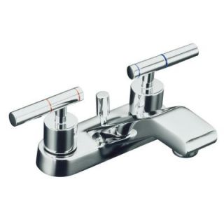 KOHLER Taboret 4 in. 2 Handle Low Arc Bathroom Faucet in Polished Chrome K 8201 4 CP