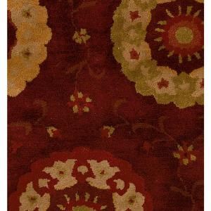 LR Resources Contemporary Chili Red Runner 3 ft. 6 in. x 5 ft. 6 in. Plush Indoor Area Rug LR9301 CIRE46