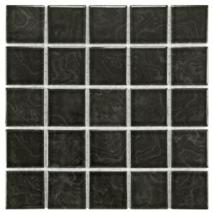 Merola Tile Resort Storm Black 12 in. x 12 in. x 5 mm Porcelain Floor and Wall Mosaic Tile WTCRSSBL