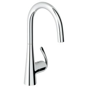 GROHE Ladylux Pro Main Sink Single Handle Pull Down Dual Sprayer Kitchen Faucet in Starlight Chrome 32 226 000