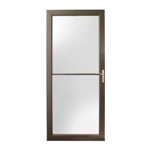Andersen 3000 Series 36 in. Terratone Right Hand Self Storing Storm Door Brass Hardware with Fast and Easy Installation System 3SBEZR36TE