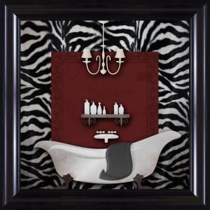 PTM Images Zebra Bath B 15 1/4 in. x 15 1/4 in. Framed Wall Art 6 2136B