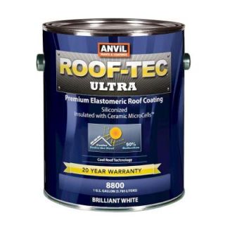 ANViL ROOF TEC 1 gal. Ultra Siliconized and Microcell Elastomeric White Roof Coating 880001