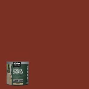 BEHR Premium 8 oz. #SC330 Redwood Solid Color Weatherproofing Wood Stain Sample 501316