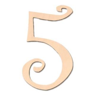 Design Craft MIllworks 8 in. Baltic Birch Curly Wood Number (5) 47031