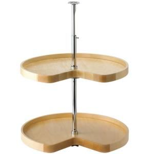 Knape & Vogt 31.5 in. x 32 in. x 32 in. Kidney Shaped Wood Lazy Susan Cabinet Organizer WKS32ST PLYWD