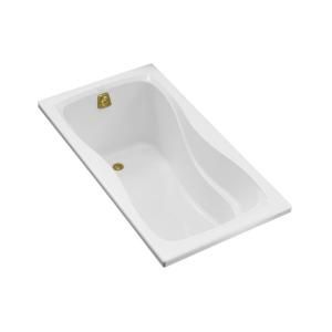 KOHLER Hourglass 5 ft. Reversible Drain with Integral Tile Flange Acrylic Bathtub in White K 1219 0