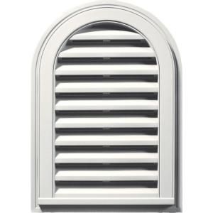 Builders Edge 14 in. x 22 in. Round Top Gable Vent #123 White 120081422123
