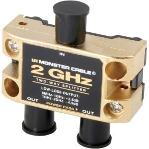 Monster Cable 2GHz Low Loss RF Splitters For TV And Satellite MKII   2 Way DISCONTINUED 127773