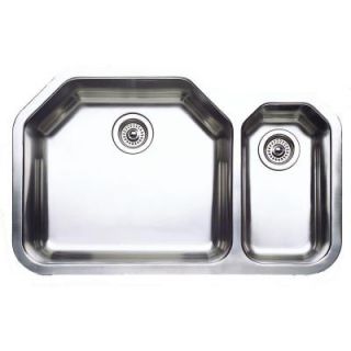 Blanco Tec Undermount 33.75 in. x 21.4 in.1 1/2 1 Hole Double Bowl Kitchen Sink in Stainless Steel DISCONTINUED 440159