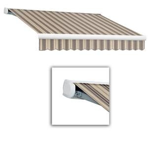 24 ft. Key West Right Motorized Retractable Awning (120 in. Projection) in Taupe/Tan/Cream Multi Stripe KWR24 TPM
