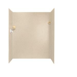 Swanstone 34 in. x 60 in. x 72 in. Three Piece Easy Up Adhesive Shower Wall Kit in Bermuda Sand SK 346072 040