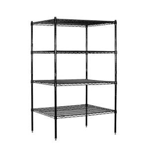 Salsbury Industries 9500S Series 36 in. W x 63 in. H x 24 in. D Galvanized Wire Stationary Wire Shelving in Black 9534S BLK