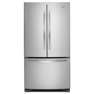 Whirlpool 33 in. W 21.7 cu. ft. French Door Refrigerator in Monochromatic Stainless Steel WRF532SMBM