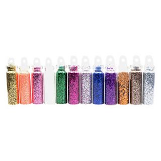 12PCS Multi color Glitter Powder Nail Art Decorations