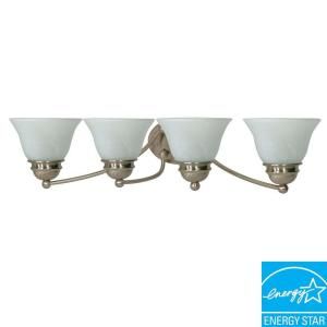 Glomar Empire 4 Light Surface Mount Brushed Nickel Vanity Sconce HD 3207