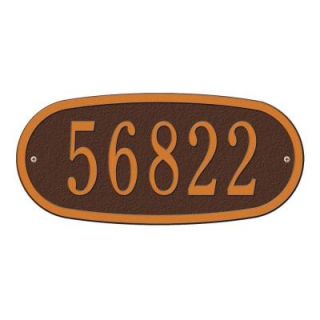 Whitehall Products Oval Antique Copper Standard Wall One Line Address Plaque 4004AC