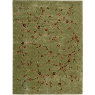 Nourison Rug Boutique Cherry Blossom Green 3 ft. 6 in. x 5 ft. 6 in. Area Rug 538253