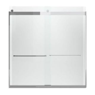 KOHLER Levity 59 5/8 in. W x 62 in. H Frameless Bypass Tub/Shower Door with Towel Bar in Silver 706004 L SH