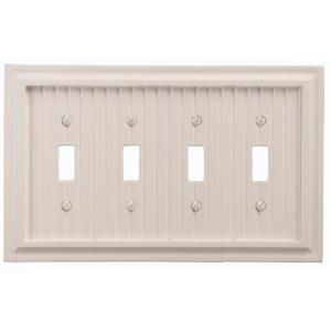 Amerelle Cottage 4 Toggle Wall Plate   White 179T4W
