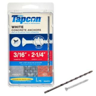 Tapcon 3/16 in. x 2 1/4 in. Steel Flat Head Phillips Concrete Anchors (75 Pack) 24372
