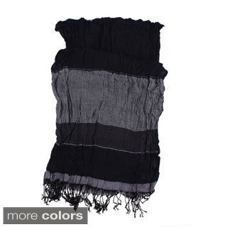 Striped Crinkled Scarf