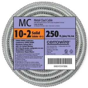 Cerrowire 250 ft. Coil 10 2 MC Aluminum Cable 1483 1802G