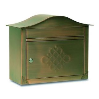 Architectural Mailboxes Peninsula Antique Copper with Eternity Embossing Wall Mount Locking Mailbox 2402ACE